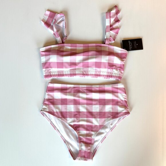Pink Checkered Women's Swimwear Set - Picture 1 of 2